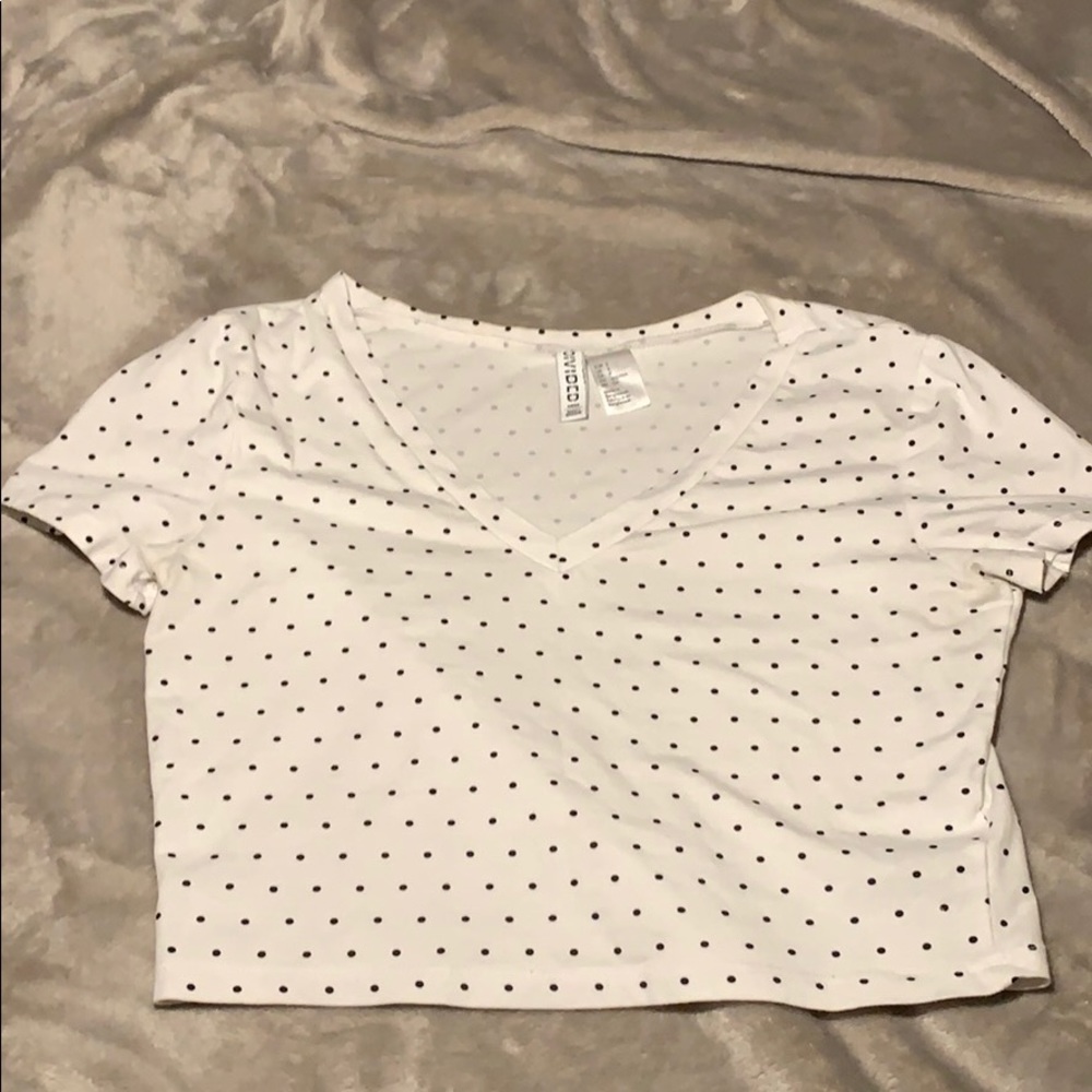 Cropped polka dot t shirt